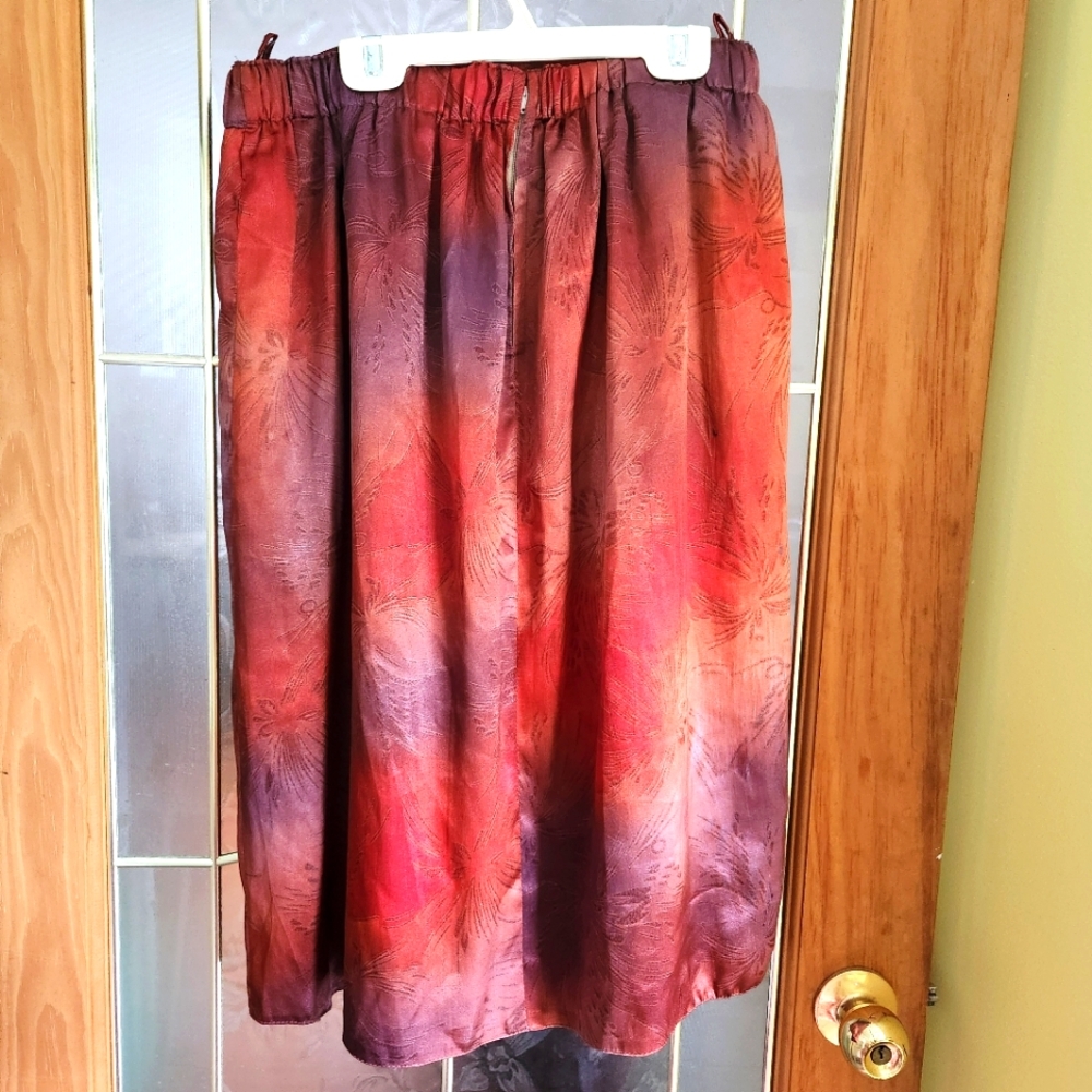 Vintage Silk Midi Handmade Skirt size M